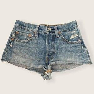 Levi’s Super Short 501 Big E Button Fly Cut off Jean Shorts